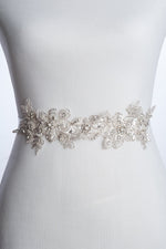 Kara beaded lace bridal sash,  lace wedding belt,  Bridal sash, wedding dress sash,