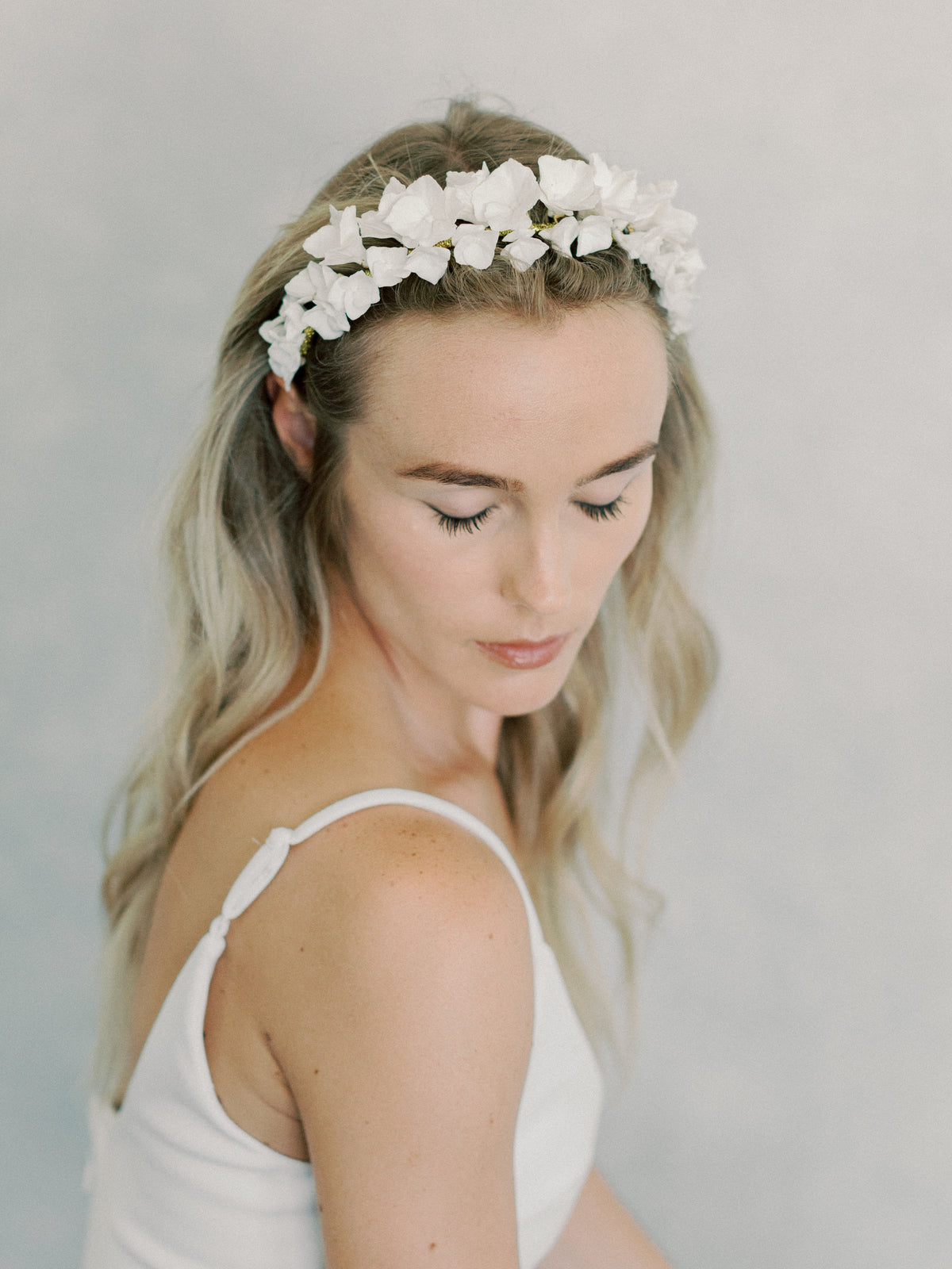 Wedding floral headband with clay flowers - style 22011