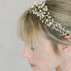 pearls headpiece, clay flowers with tiny pearls headpiece - style 22026