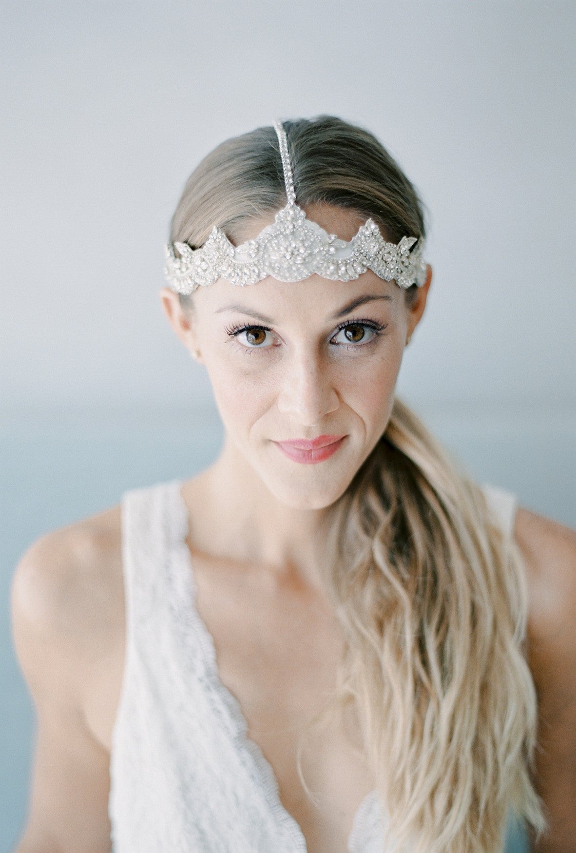 V114C Janis Bohemian Lace Headband Veil – Renegade Bridal & Dye Lab