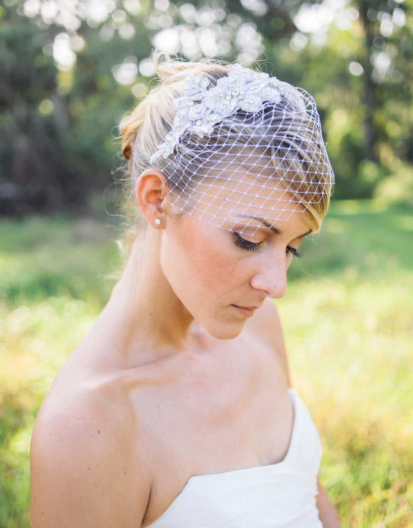 petite birdcage veil - CELESTYN