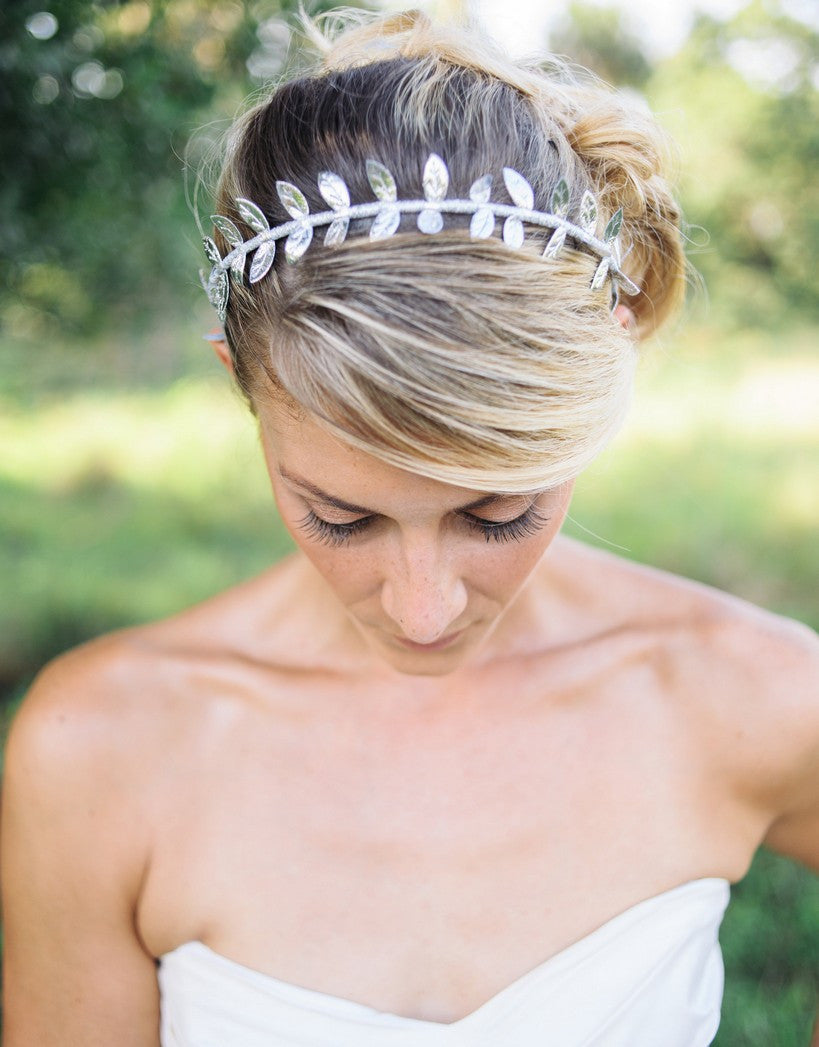 Silver leaves headband